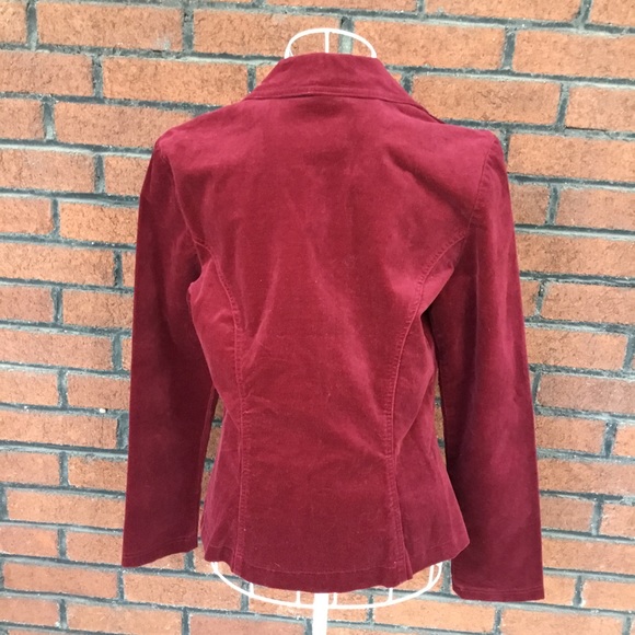 Vintage la belle velvet red maroon blazer - Picture 6 of 7